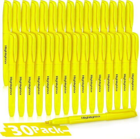 V-Opitos 30 Pack Highlighter in 6 Pastel Colors, No Bleed Highlighters, Bright Highlighters with Soft Chisel Tips, Ideal for Office and School Supplies in Kuwait