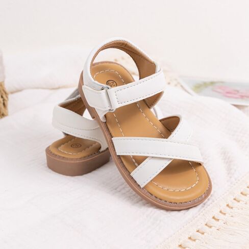 Zoolar Boys Girls Sandals Open Toe Breathable Princess Non-Slip Flats Summer Beach Lightweight Rubber Sole Sandals (Toddler/Little Kid) in Kuwait