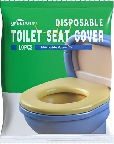 60 count Disposable Toilet Seat Covers for Travel Essentials Portable Sticker Free Toilet Seats Extra Large, Individually Wrapped for Airplane, Hotel, Public Restrooms in Saudi Arabia