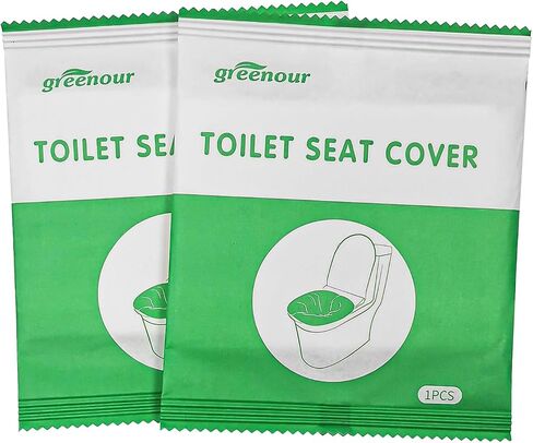 60 count Disposable Toilet Seat Covers for Travel Essentials Portable Sticker Free Toilet Seats Extra Large, Individually Wrapped for Airplane, Hotel, Public Restrooms in Saudi Arabia