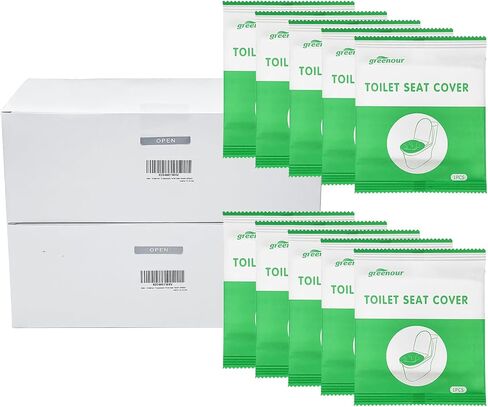 60 count Disposable Toilet Seat Covers for Travel Essentials Portable Sticker Free Toilet Seats Extra Large, Individually Wrapped for Airplane, Hotel, Public Restrooms in Saudi Arabia