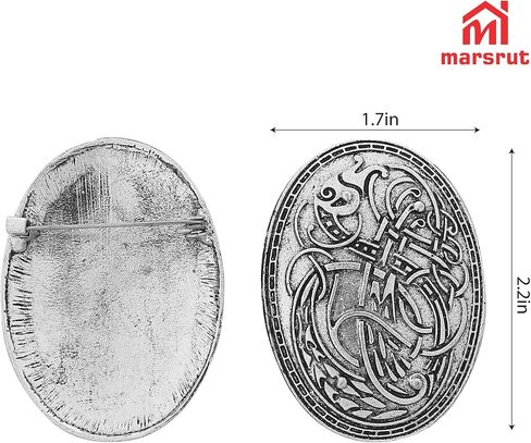 Brooch Pin Set with Viking Norse Shield Design for Medieval Costume: Small Buckle, Clasp, Clip & Fasteners for Clothes, Scarf, Cloak, Jewellery, Chain & Apron Dress for Women and Men (2PCS, Gold) in Saudi Arabia