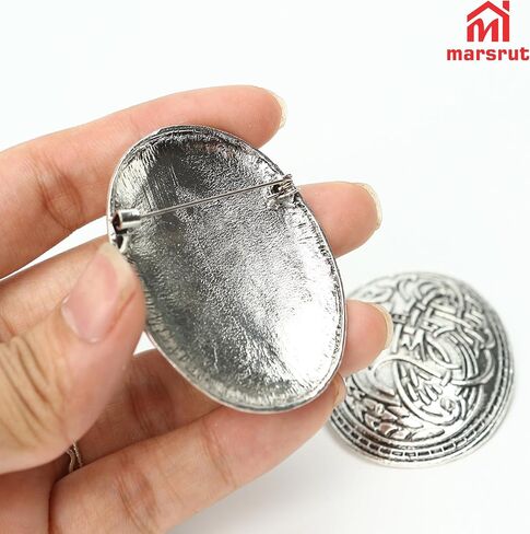 Brooch Pin Set with Viking Norse Shield Design for Medieval Costume: Small Buckle, Clasp, Clip & Fasteners for Clothes, Scarf, Cloak, Jewellery, Chain & Apron Dress for Women and Men (2PCS, Gold) in Saudi Arabia
