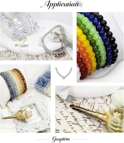 1200PCS 8mm Glass Beads Bracelet Making Kit, 48 Colors Crystal Beads for Jewelry Making, 2 Box Cataclastic Lineation Beads Suitable for Beginners in Kuwait