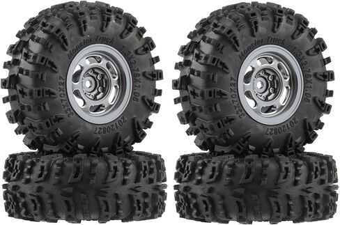 مجموعة الإطارات 1.3 "، 70 * 27 مم حافات عجلة Beadlock مع إطارات مطاطية التضاريس الطينية للمخلب المستنقع لـ 1/18 1/24 SCX24 TRX4M RC CAR (اكتب A-BLACK SET) in Kuwait