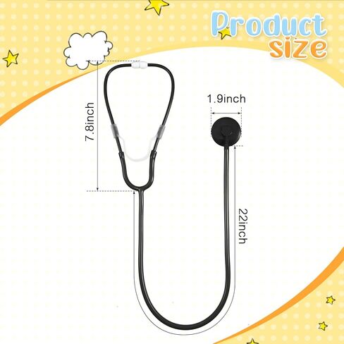 20 PCS Kids Metethoscope Toy Real Tove Plastic Metethoscope for Kids Play Girls Boys Doctor Nurse Associory Assive Schoot Schoot Cosplay (Black ، Pink) in Kuwait