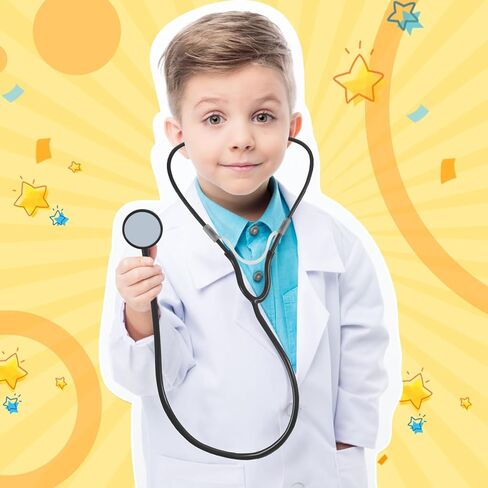 20 PCS Kids Metethoscope Toy Real Tove Plastic Metethoscope for Kids Play Girls Boys Doctor Nurse Associory Assive Schoot Schoot Cosplay (Black ، Pink) in Kuwait
