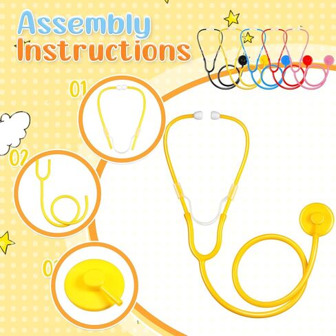 20 PCS Kids Metethoscope Toy Real Tove Plastic Metethoscope for Kids Play Girls Boys Doctor Nurse Associory Assive Schoot Schoot Cosplay (Black ، Pink) in Kuwait