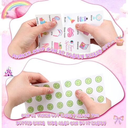 Liliful 35 Pcs Spa Party Bingo Game 24 Players Girls Makeup Party Bingo Cards Beauty Themed Party Games for Girls Women Sleepover Spa Day Birthday Party Favors Family Classroom Activities Supplies in Saudi Arabia
