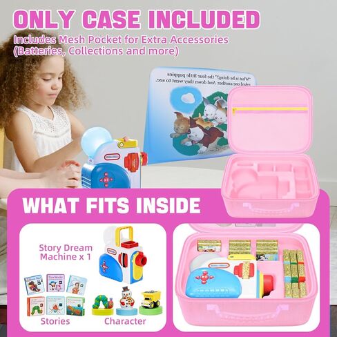CASE متوافقة مع Little Tikes Story Dream Machine Set ، حقيبة تخزين Toys المصممة لتنظيم كتب القصص ومشغل الصوت ومجموعة أحرف Littles ، Blue & Red (CASE فقط) in Kuwait