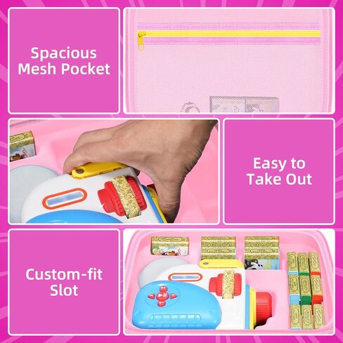 CASE متوافقة مع Little Tikes Story Dream Machine Set ، حقيبة تخزين Toys المصممة لتنظيم كتب القصص ومشغل الصوت ومجموعة أحرف Littles ، Blue & Red (CASE فقط) in Kuwait