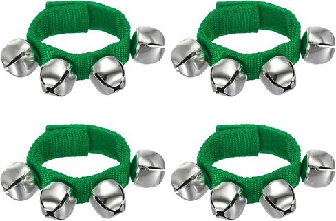 YOKIVE 4 Pack Wrist Bells, Jingle Bells Ankle Bell Percussion Instruments Musical Class Christmas Hand Bells with 4 Bells for Home Party, Red in Saudi Arabia