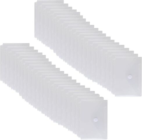 Plastic 3 Ring Binder Pockets Clear Pouches for 5.5’’ x 8.5’’ Paper Folder Organizer Hook Loop Closure 10 Pack in Kuwait