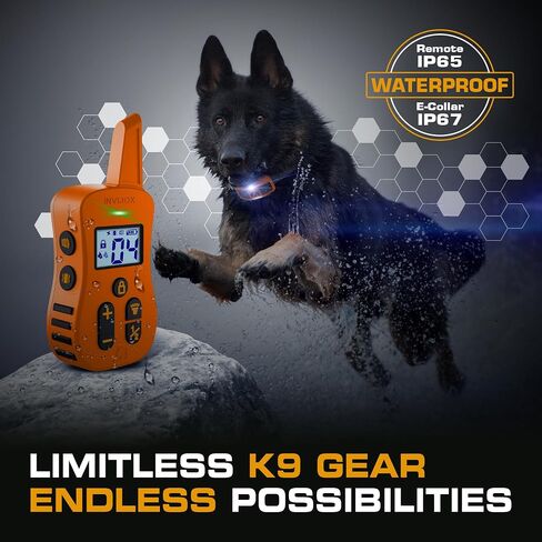 INVIROX Shock Collar for Dogs [Ultra K9] 124 Training Levels, 4 Powerful Modes with Night-Light and ¾ Mile Range 100% Safe Dog Training Collar for Large Dogs IP67 Waterproof E Collar in Kuwait