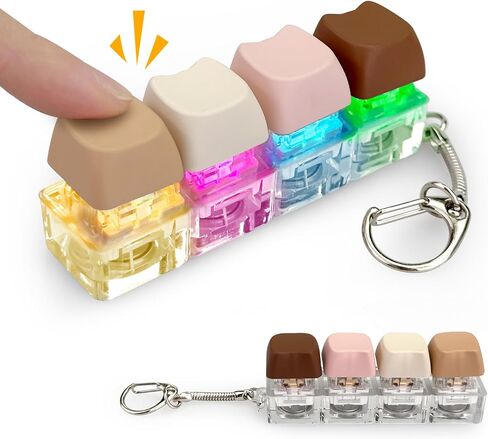 4 PCS Keyboard Fidget Toy for Adults with Sound,Keyboard Clicker with LED Light ,Keyboard Decompression Toys Button Gifts to Relief Stress Pass The Time (Four-Piece Set) in Kuwait