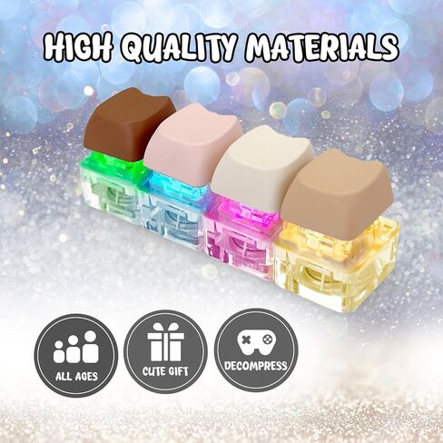 4 PCS Keyboard Fidget Toy for Adults with Sound,Keyboard Clicker with LED Light ,Keyboard Decompression Toys Button Gifts to Relief Stress Pass The Time (Four-Piece Set) in Kuwait