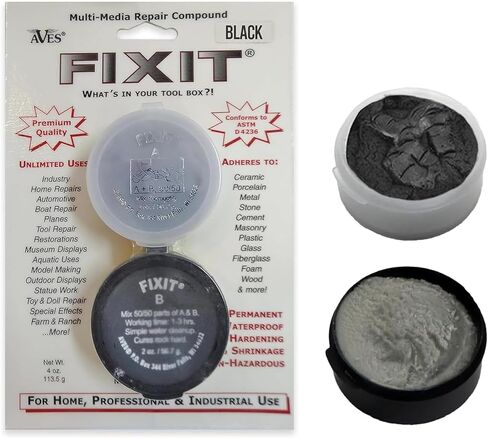 Aves FIXIT Multi-Media Repair Compound - 2 Part Modeling Compound (A & B) - 1 Pound, Durable & Waterproof Self Hardening Clay for Patching, Sealing, Filling, and Repairing - White in Kuwait