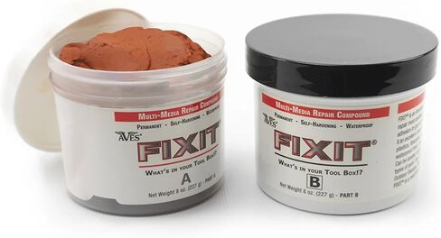 Aves FIXIT Multi-Media Repair Compound - 2 Part Modeling Compound (A & B) - 1 Pound, Durable & Waterproof Self Hardening Clay for Patching, Sealing, Filling, and Repairing - White in Kuwait