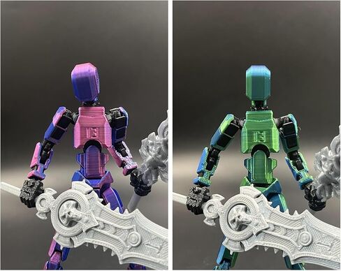 T13 Action Figure Set (Assembly Completed), 3D Printed Multi-Jointed Movable Titan 13 Lucky Dummy 13 Mobile Robot, Nova 13 Action Figures Desktop Decorations for Game Lovers Toy (Black Red Green） in Saudi Arabia