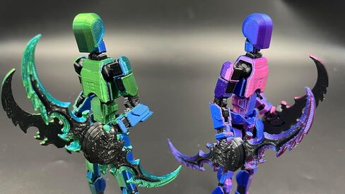 T13 Action Figure Set (Assembly Completed), 3D Printed Multi-Jointed Movable Titan 13 Lucky Dummy 13 Mobile Robot, Nova 13 Action Figures Desktop Decorations for Game Lovers Toy (Black Red Green） in Saudi Arabia