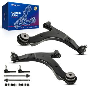 KAX Front Lower Control Arms for 2001-2010 PT Cruiser, 2000-2005 Neon, Plymout-h Neon 2000-2001, Replace for K620009 K620010 EV404 Suspension Kit with Ball Joint Tie Rod End Sway Bar Link,8Pcs