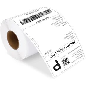 4 x 6 Direct Thermal Labels, 500 Fan-Fold Perforated Labels Per Stack, Commercial Grade - Premium Adhesive & Perforated, Thermal Labels Compatible with JADENS, iDPRT SP410, POLONO, ASprink