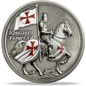 Steel Helm Knight Cross Challenge Coin | Chivalric Valor & Sacred Shield Medallion | Knights Templar Historical Token | Commemorative Gifts for Collectors, Historians, and Enthusiasts