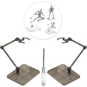 Action Figure Stand, 2PCS Assembly Action Figure Display Holder Base Doll Model Support Stand Compatible with HG RG SD SHF Gundam 1/144 Toy (Transparent)