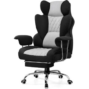 GTRACING Gaming Chair,Office Chair with Pocket Spring Lumbar Support, Ergonomic Comfortable Wide Office Desk Computer Chair with Outward Fixed Soft Armrests and Footrest (PU Leather, Black)