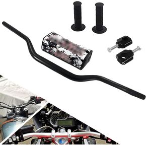 1 1/8 Handlebars with Bar Pad Grips Mounts for Raptor250 660 CRF250 CRF450 400EX Banshee 350 etc.Dirt bike Pit bike (Blue)