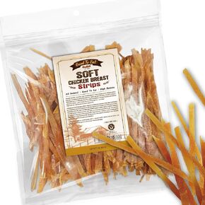 Gootoe Chicken Breast Jerky Strips Dog Treats – All Natural, Hypoallergenic & Grain-Free, High-Protein, Healthy & Easily Digestible, Soft Texture, Resealable 1 lb Value Bag (Pack of 1)