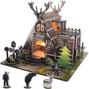 DIY Miniature House Kits for Adults - Haunted House 3D Wooden Puzzle for Teens, Decorative Bookends for Office, Home, Desk, Mini Tiny Dollhouse Kit Ideal for Halloween, Christmas, Friends, Kids, Boys