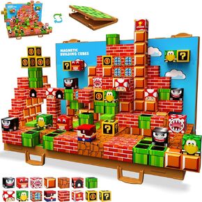 Magnetic Blocks, Build 3D Magnet Building Toys World with Magnetic Tiles, Foldable Magnetic Board, STEM Sensory Toy for Kids, Toy Magnetic Building Sets Gifts for Age 3 4 5 6-10 Year Old Boys Girls