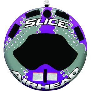 Airhead Slice | 1-2 Rider Towable Tube for Boating, Purple and Black (AHSL-4W)