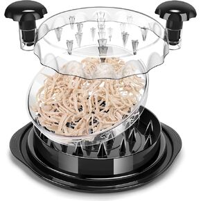 Chicken Shredder, Professional Chicken Shredder Tool Twist, Perfect Meat Shredder Tool for Effortless Kitchen Experience, Transparent Lid, Non-Slip Design