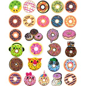 BOWNDY Donuts Shoe Charms for Croc Clog shoes Decoration, Sweet Cake Pins for Shoe & Bracelet Wristband Party Gifts