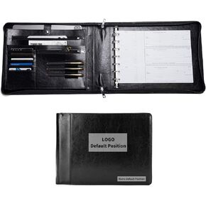 7 Ring Check Binder, Genuine Leather Business Checkbook Cover Holder, 3-On-A-Page for 600 Checks (9 x 13"), Desk Commercial Cheque Zippered Folder, Dark Brown
