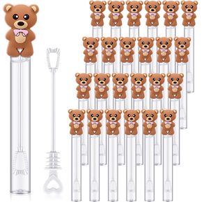 24 Pcs Bear Bubble Wands Bulk Mini Bubble Wands for Baby Shower Boys Baptism Birthday Bear Theme Party Supplies Summer Gift Toys Classroom Prizes in Kuwait