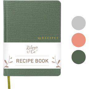 Rileys & Co. Grey Recipe Book to Write in Your Own Recipes | Blank Recipe Books to Write In | Recipe Journal | Recipe Notebook | Blank Cookbook (8.5x11 in / 21.5 x 28 cm)
