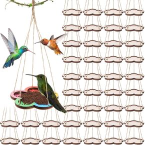 24 Pcs Bird Feeder Craft Kits for Kids Ages 6 Tray Hanging Bird Feeders for Outdoors Wood Painting Crafts for Kids DIY Decoration