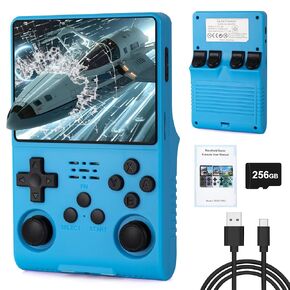 【30000 in 1】 R40S Pro Retro Handheld Game Console, Video Game Console, 3.5 inch IPS Screen, More Than 20 Emulator, 256G TF Card (Purple)