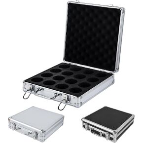 ChengFu Pool Ball Case, Billiard Balls Storage Box, can Holds 16 Billiard Balls with A Diameter of 2.25 inches, Portable Billiard Box with Hand Grip(Silver)