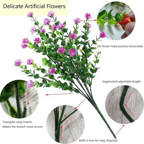 White Artificial Flowers for Outdoors 14" Fake White Flowers Bulk UV Resistant Outdoor Faux Flowers for Planters Plastic Flowers for Plants Hanging Window Box Porch Summer Decor in Saudi Arabia