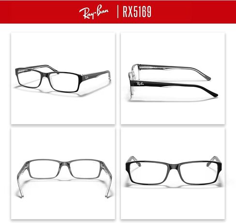 نظارات راي بان RX5469 مستطيلة للرجال والنساء + حزمة مع مجموعة نظارات ديزاينر آي وير in Kuwait