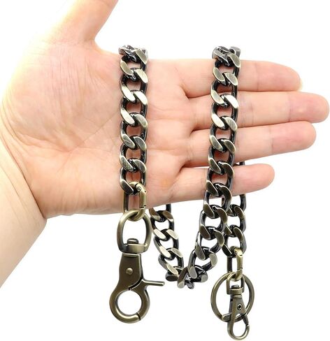 newtro Heavy Duty Wallet Chain Men Women Boy Girl, Biker Motorcycle Pants Jean Punk Goth Key Chain Black Gold Silver TH in Kuwait