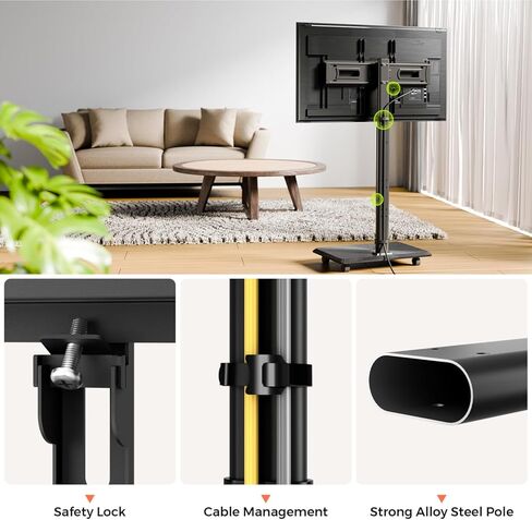 حامل التلفزيون التلفزيوني المتنقل من 26-70 بوصة ، تحمل عربة التلفزيون المتنقلة ما يصل إلى 88 رطلاً ، و 25 درجة دوارة مع 6 مستويات من التعديل في الارتفاع للعرض الأمثل ، ومواقف التلفزيون للمكتب ، والغرفة ، والخارجية ، والركن in Kuwait