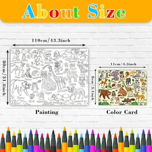 Nicime 43.3x31.5Inch Mermaid Giant Coloring Poster with Picture, Birthday Gift Painting Poster, Art Crafts Activity Drawing Paper in School, Classroom, Home, Party for Boys, Girls, Kid in Saudi Arabia