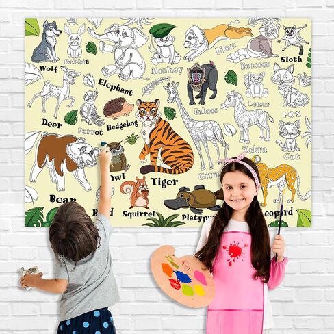 Nicime 43.3x31.5Inch Mermaid Giant Coloring Poster with Picture, Birthday Gift Painting Poster, Art Crafts Activity Drawing Paper in School, Classroom, Home, Party for Boys, Girls, Kid in Saudi Arabia