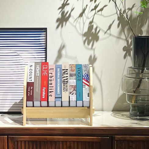 2 Pack Desktop Bookshelf, Stackable Book Organizer with Handle, Mini Storage Rack for CD/Magazine/File Folder, Portable Small Bookshelf for Study, Living Room, Kid's Room, No Nails in Kuwait