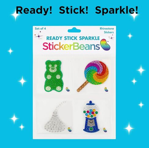 StickerBeans® "The Original Rhinestone Sticker" - مجموعة روح البيضاء (2 "× 2" ، 4 عبوات) - ظهور لامع ، لاصق - تجميع ، تداول ، هدية - تزيين الكمبيوتر المحمول ، الهاتف ، زجاجة الماء - الأطفال المراهقين البالغين in Kuwait